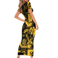 Buffalo Soldiers Short Sleeve Bodycon Dress Military Urban Retro Style - Wonder Print Shop