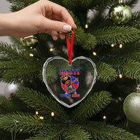 Haiti Young King Dabbing Boy Kids Graphic Heart Crystal Glass Ornament Haitian Heritage Pride