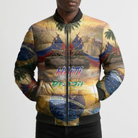 Personalized Brazil Haiti Bomber Puffer Jacket Heritage Landscape