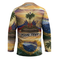 Personalized Brazil Haiti Hockey Jersey Heritage Landscape