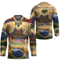 Personalized Brazil Haiti Hockey Jersey Heritage Landscape
