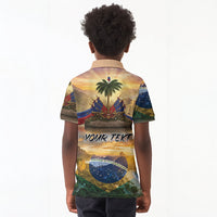 Personalized Brazil Haiti Kid Polo Shirt Heritage Landscape