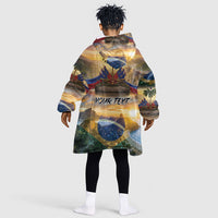 Personalized Brazil Haiti Kid Wearable Blanket Hoodie Heritage Landscape