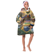 Personalized Brazil Haiti Kid Wearable Blanket Hoodie Heritage Landscape