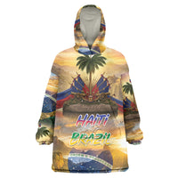 Personalized Brazil Haiti Kid Wearable Blanket Hoodie Heritage Landscape