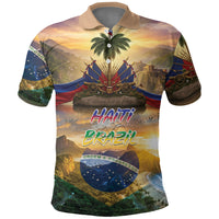 Personalized Brazil Haiti Polo Shirt Heritage Landscape