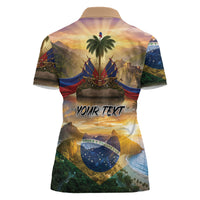 Personalized Brazil Haiti Women Polo Shirt Heritage Landscape