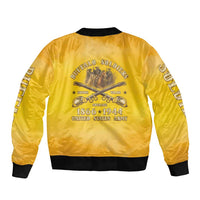 Honor Buffalo Soldiers Sleeve Zip Bomber Jacket African American Cavalry Yellow Version - Wonder Print Shop
