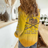 Honor Buffalo Soldiers Women Casual Shirt African American Cavalry Yellow Version - Wonder Print Shop