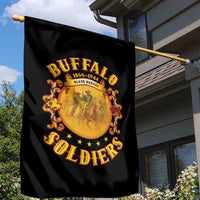 Honor Buffalo Soldiers Garden Flag African American Cavalry Black Version - Wonder Print Shop