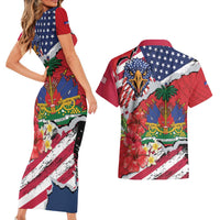 Haitian Heritage Month Couples Matching Short Sleeve Bodycon Dress and Hawaiian Shirt Haitian Americans Proud Grunge Style