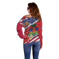 Haitian Heritage Month Off Shoulder Sweater Haitian Americans Proud Grunge Style