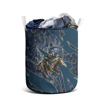 Buffalo Soldiers 10th Cavalry Regiment Ride Or Die Laundry Basket Patriotic Military Heritage Distressed City Skyline Graphic Art