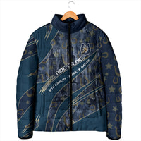 Buffalo Soldiers 10th Cavalry Regiment Ride Or Die Padded Jacket Patriotic Military Heritage Distressed City Skyline Graphic Art