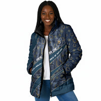 Buffalo Soldiers 10th Cavalry Regiment Ride Or Die Padded Jacket Patriotic Military Heritage Distressed City Skyline Graphic Art