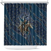 Buffalo Soldiers 10th Cavalry Regiment Ride Or Die Shower Curtain Patriotic Military Heritage Distressed City Skyline Graphic Art