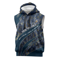 Buffalo Soldiers 10th Cavalry Regiment Ride Or Die Sleeveless Hoodie Patriotic Military Heritage Distressed City Skyline Graphic Art