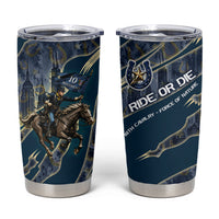 Buffalo Soldiers 10th Cavalry Regiment Ride Or Die Tumbler Cup Patriotic Military Heritage Distressed City Skyline Graphic Art