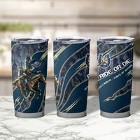 Buffalo Soldiers 10th Cavalry Regiment Ride Or Die Tumbler Cup Patriotic Military Heritage Distressed City Skyline Graphic Art