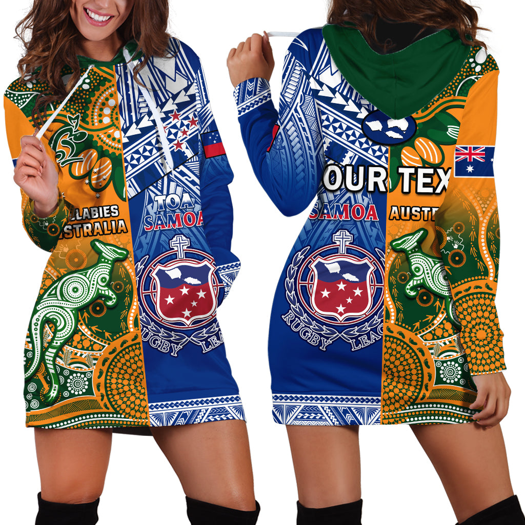 (Custom Personalised) Australia Wallabies And Toa Samoa Rugby Hoodie Dress Aboriginal Mix Polynesian - Wonder Print Shop