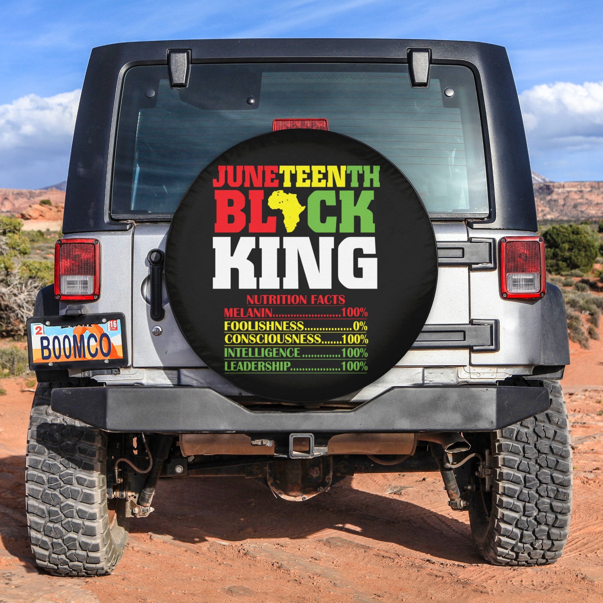 African Tire Covers - Juneteenth Spare Tire Cover Juneteenth Black King Nutrition Facts NO.110 LT8