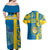 Sweden Football Couples Matching Off Shoulder Maxi Dress and Hawaiian Shirt Come On Sverige 2023 World Cup - Wonder Print Shop