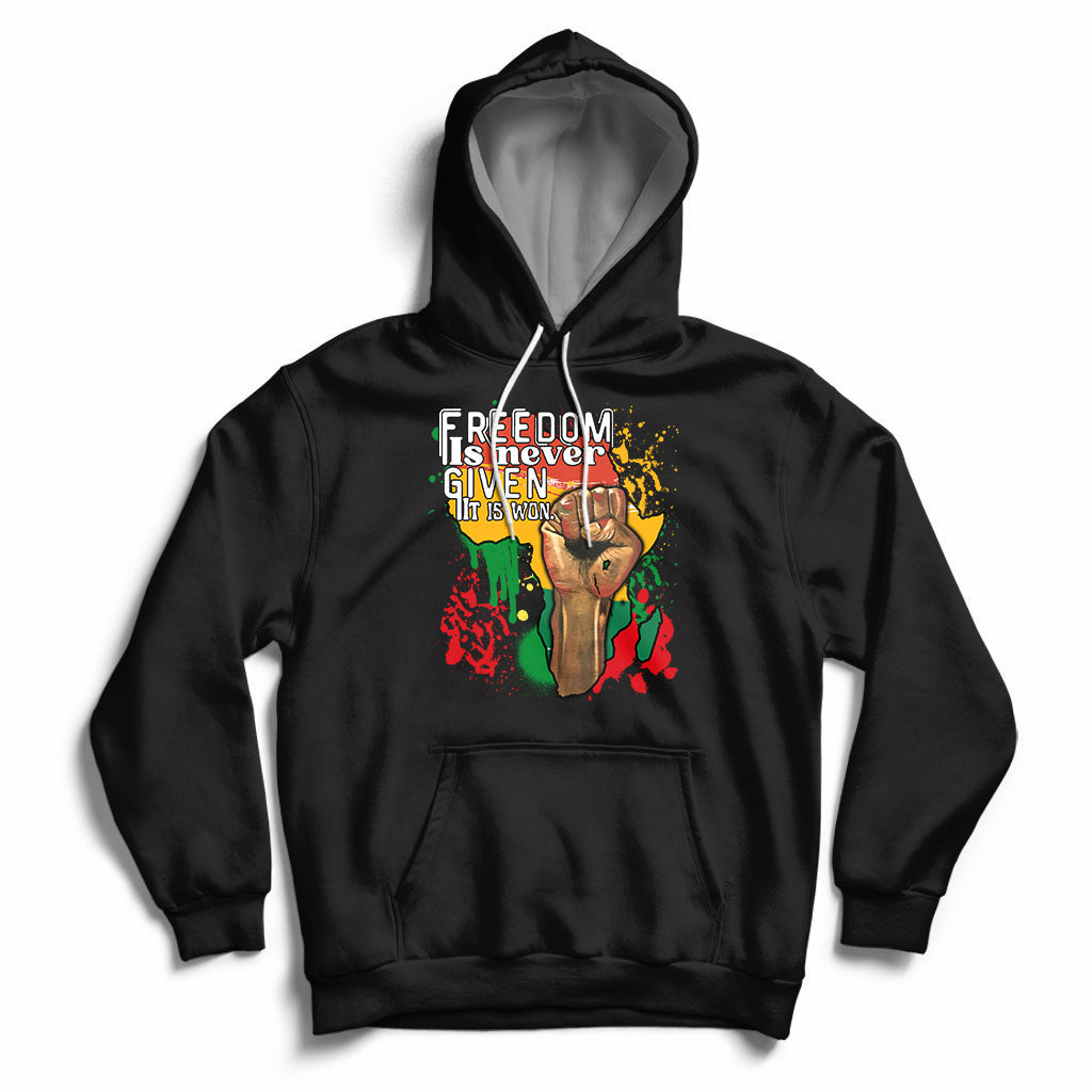 Freedom Is Won Equal Rights Teach Black History Month Pride Hoodie - Wonder Print Shop