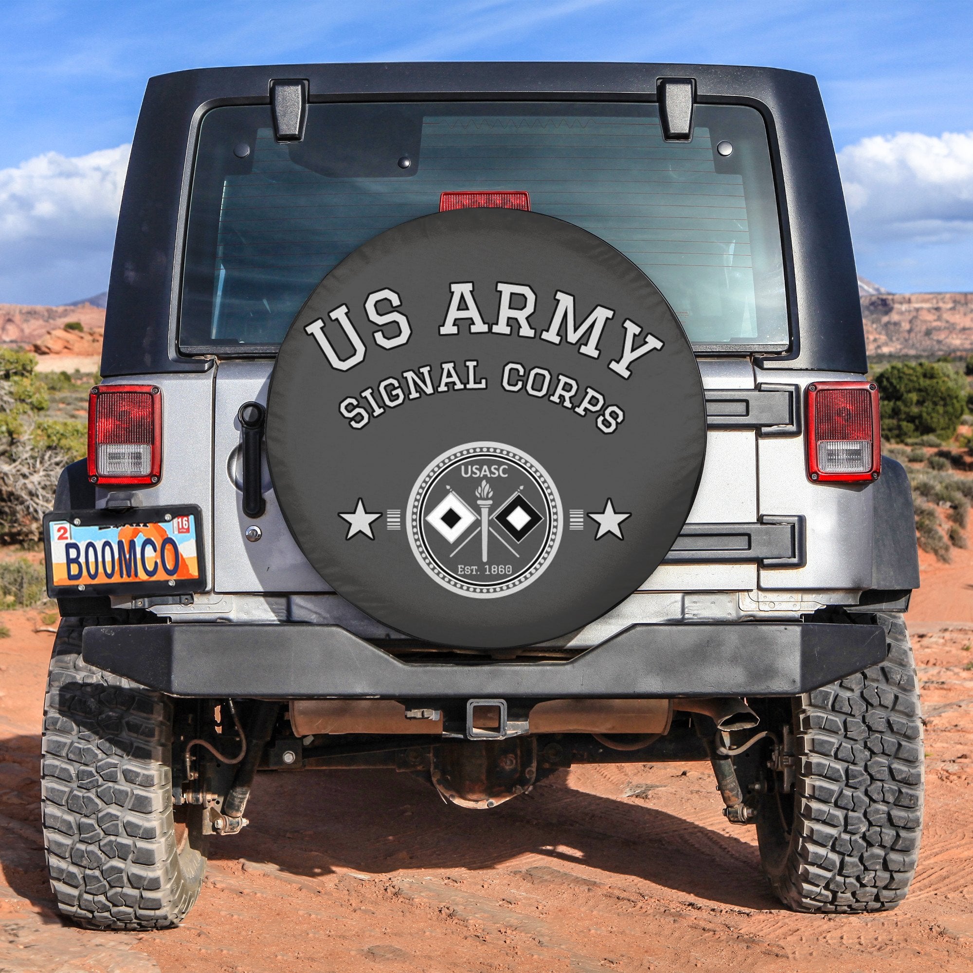 4th Of July Tire Covers - US Independence Day US Army Signal Corps USASC Est. 1860 Spare Tire Cover NO.14 LT8 - Wonder Print Shop