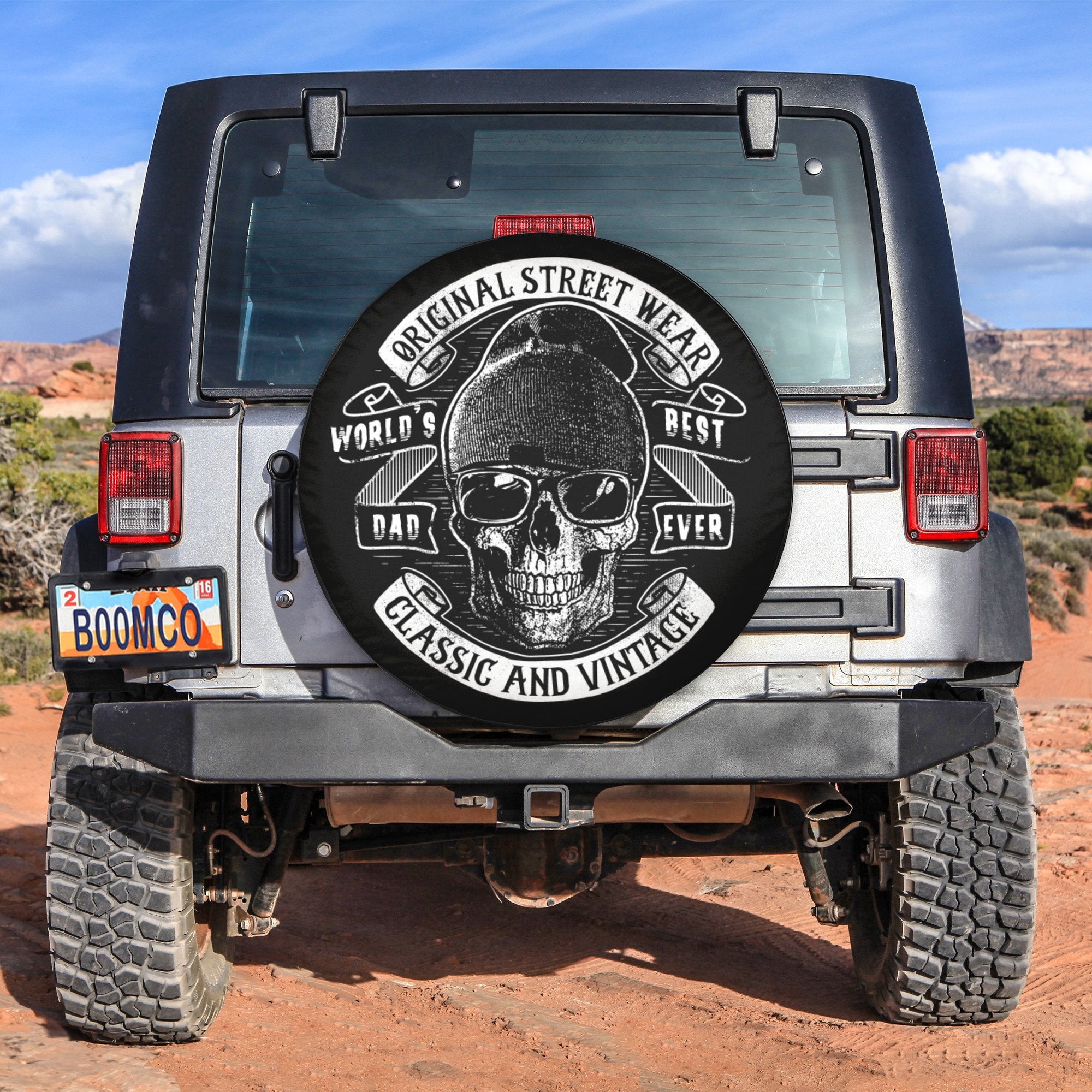 Father's Day Tire Covers - Original Street Wear Skull Classic And Vintage Spare Tire Cover World's Best Dad Ever NO.149 LT8 - Wonder Print Shop