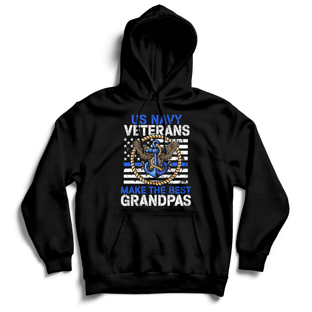 US Navy Veterans Make The Best Grandpas USA Flag Anchor Hoodie - Wonder Print Shop