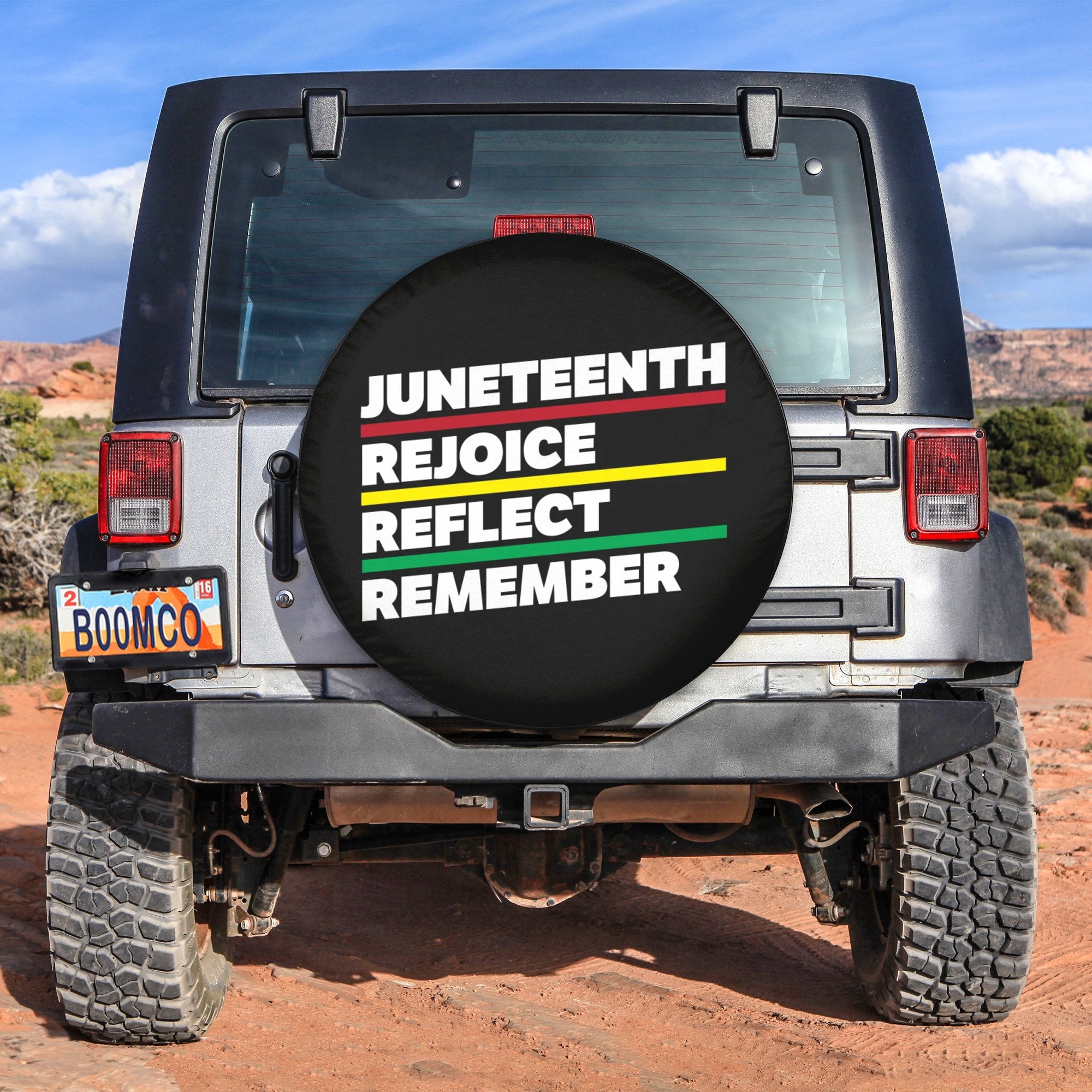 African Tire Covers - Juneteenth Spare Tire Cover Juneteenth Rejoice Reflect Remember NO.160 LT8