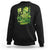 Stuck Between IDK IDC And IDGAF St Patrick's Day Green Flag Skull Skeleton Sweatshirt - Wonder Print Shop