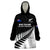 Personalised New Zealand Silver Fern Rugby Wearable Blanket Hoodie All Black 2024 Go Champions Maori Pattern - Wonder Print Shop