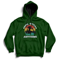 Girls forest green hoodie with front logo graphic and kangaroo pocket, pullover hooded sweatshirt