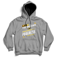 Gray hoodie with 'Law Technician In Progress' chest graphic