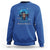 In March We Wear Blue For Colon Cancer Awareness CRC Blue Ribbon Black Woman Sweatshirt - Wonder Print Shop