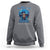 In March We Wear Blue For Colon Cancer Awareness CRC Blue Ribbon Black Woman Sweatshirt - Wonder Print Shop