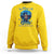 In March We Wear Blue For Colon Cancer Awareness CRC Blue Ribbon Black Woman Sweatshirt - Wonder Print Shop