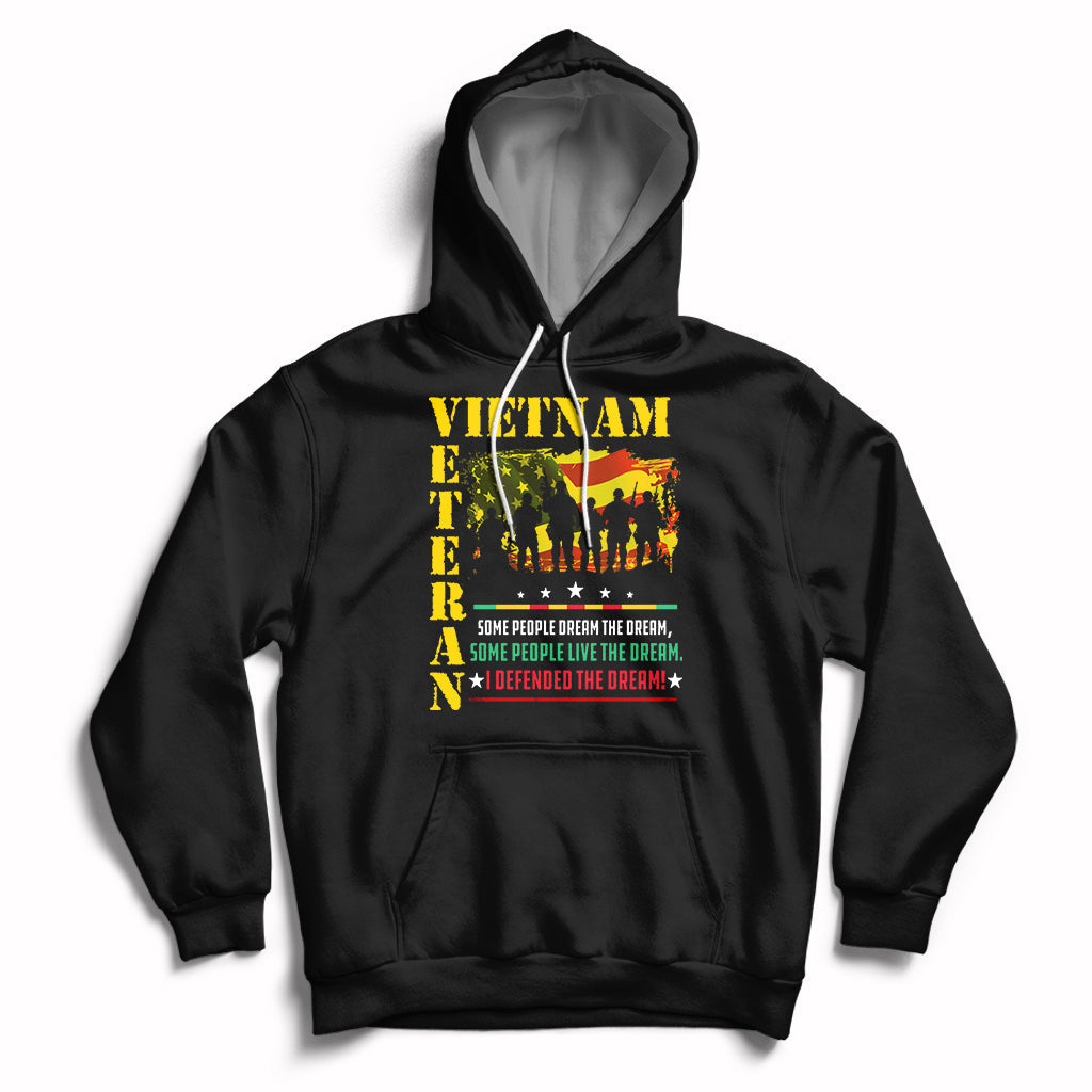 Patriotic Vietnam Veterans Defended The Dream American Flag Hoodie - Wonder Print Shop