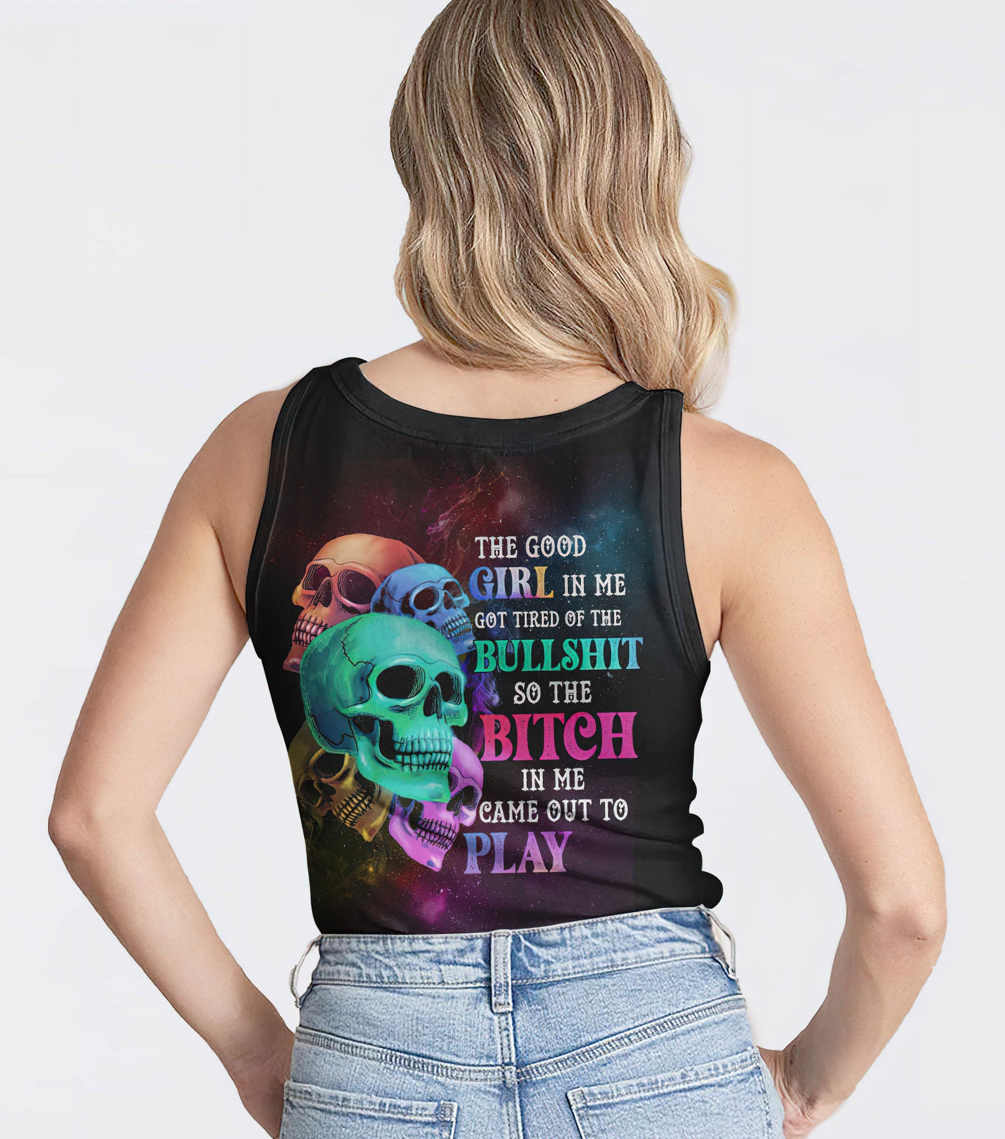 The Good Girl In Me Colorful Skull Tank Top