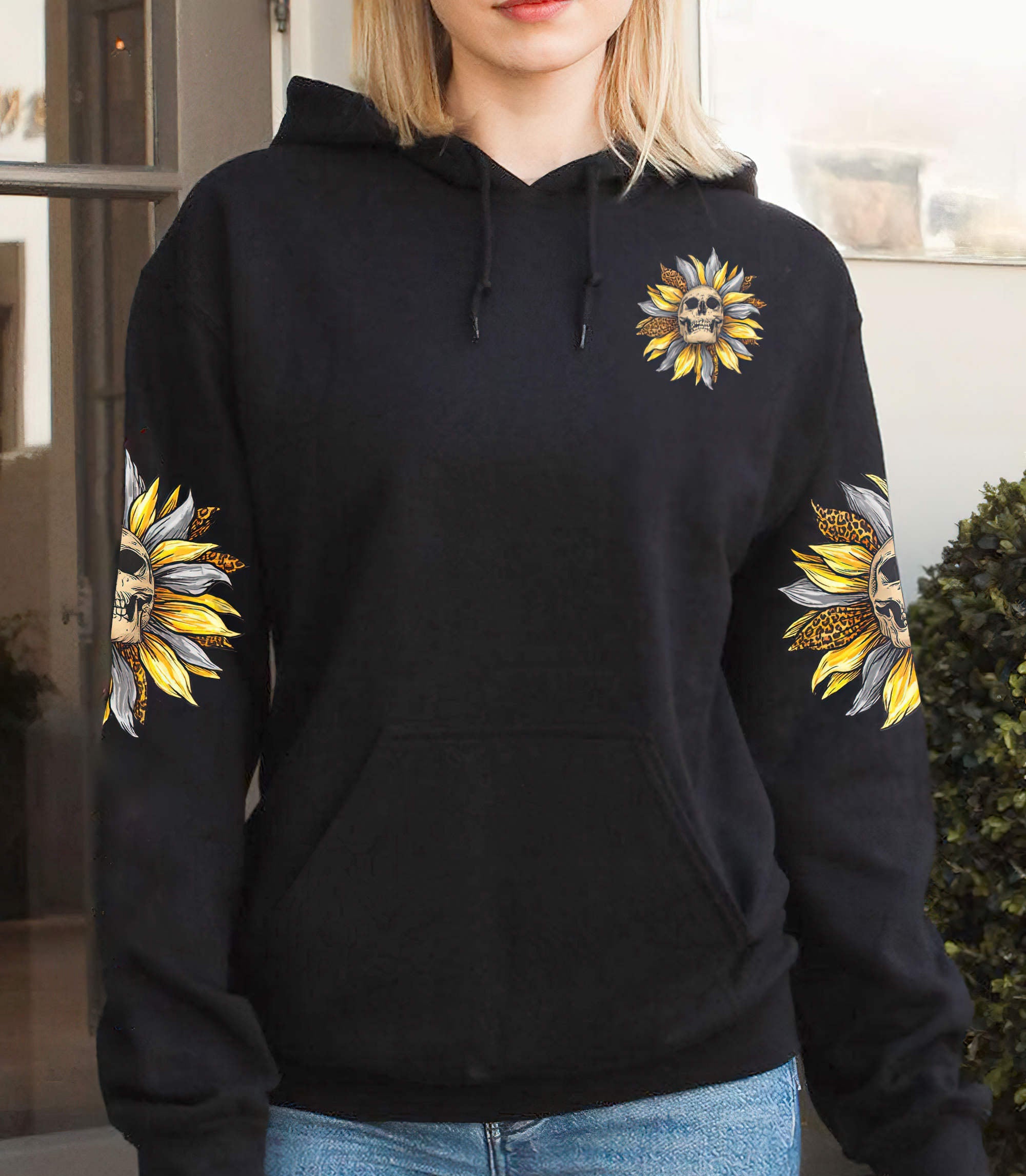 Skull Sunflower Let It Be Hoodie - Wonder Print Shop