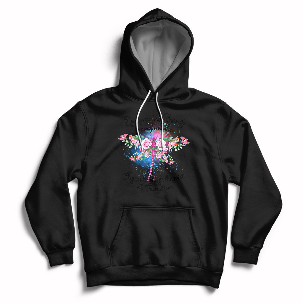 Embracing Change Transformation Flying Transition Dragonfly Spiritual Inspirational Hoodie - Wonder Print Shop