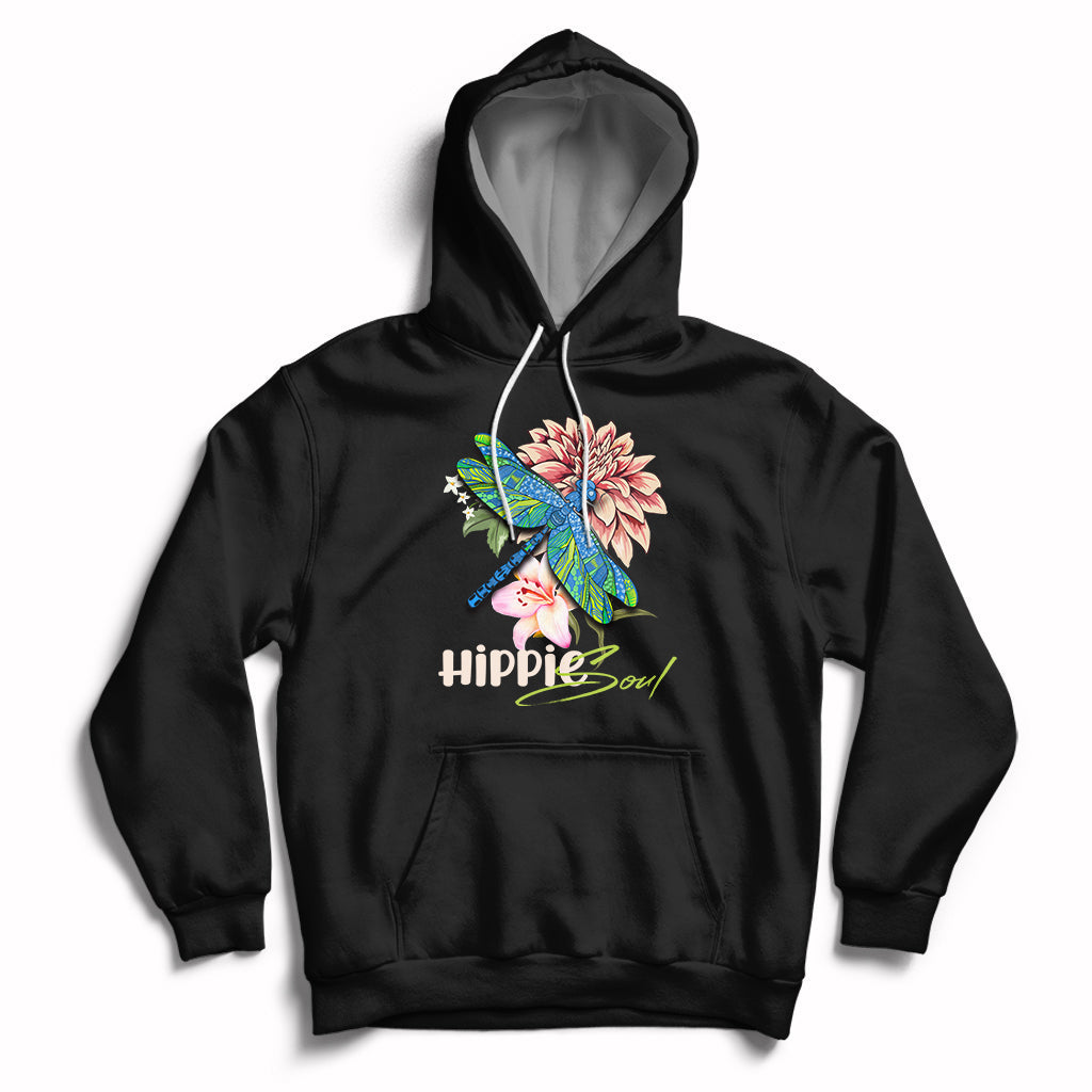 Hippie Soul Beautiful Dragonfly Insect Lover Spiritual Inspirational Hoodie - Wonder Print Shop