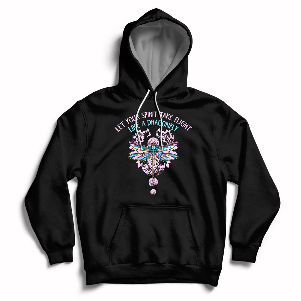 Let Your Spirit Take Flight Like A Dragonfly Inspirational Hoodie - Wonder Print Shop