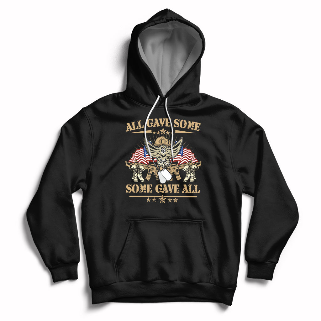 All Gave Some Some Gave All Veterans Memorials Day US Flag Hoodie - Wonder Print Shop