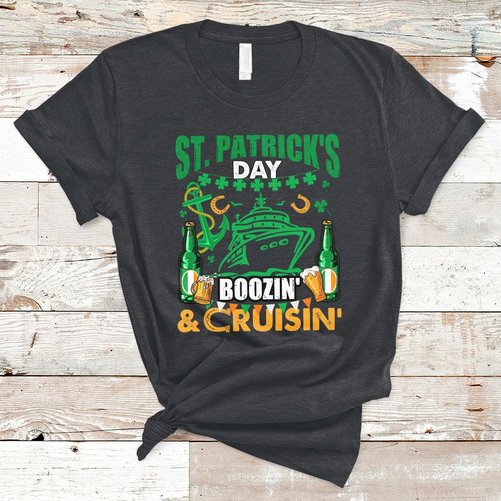 St Patrick's Day Cruise Boozin' Cruisin' Drinking Squad T-Shirt - Wonder Print Shop