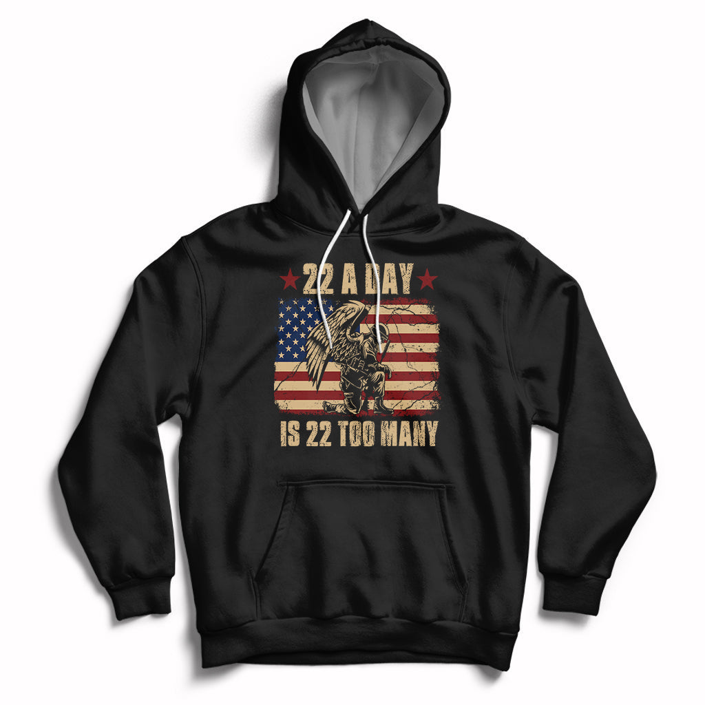 22 A Day Is 22 Too Many Veteran Lives Matter Help Veterans Hoodie - Wonder Print Shop