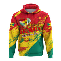 Red hooded sweatshirt with yellow brush strokes, green base, Independence Day graphic