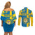 Sweden Football Couples Matching Off Shoulder Short Dress and Long Sleeve Button Shirts Come On Sverige 2023 World Cup - Wonder Print Shop