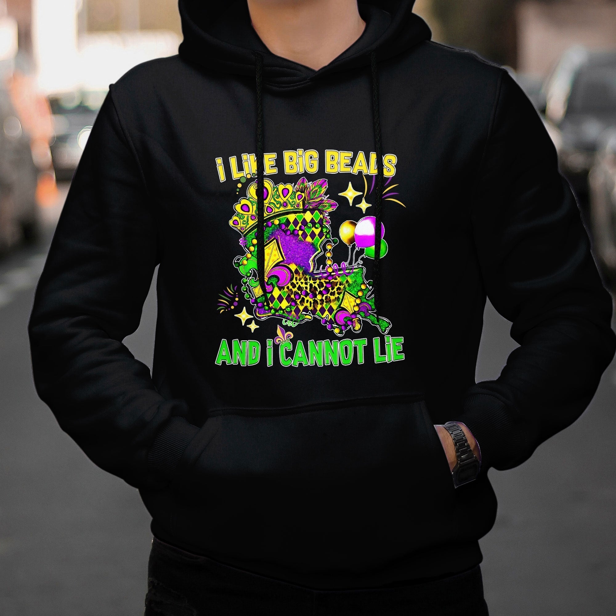 Mardi Gras I Like Big Beads And I Can Not Lie New Orleans Hoodie - Wonder Print Shop